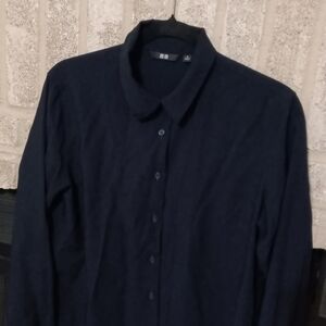 Uniqlo Dark Blue Collared Shirt